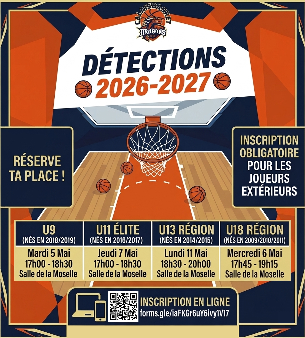 Inscriptions Détections catégories jeunes